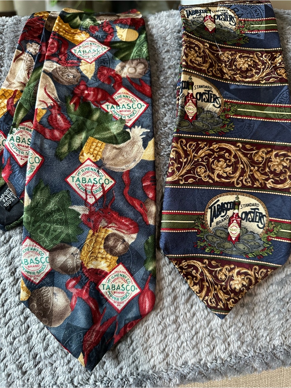 Tabasco Themed Men's silk Neck Tie - Multi-Color bundle of 2